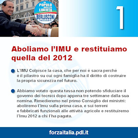 Aboliamo l’IMU e restituiamo quella del 2012