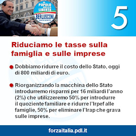 Riduciamo le tasse sulla famiglia e sulle imprese